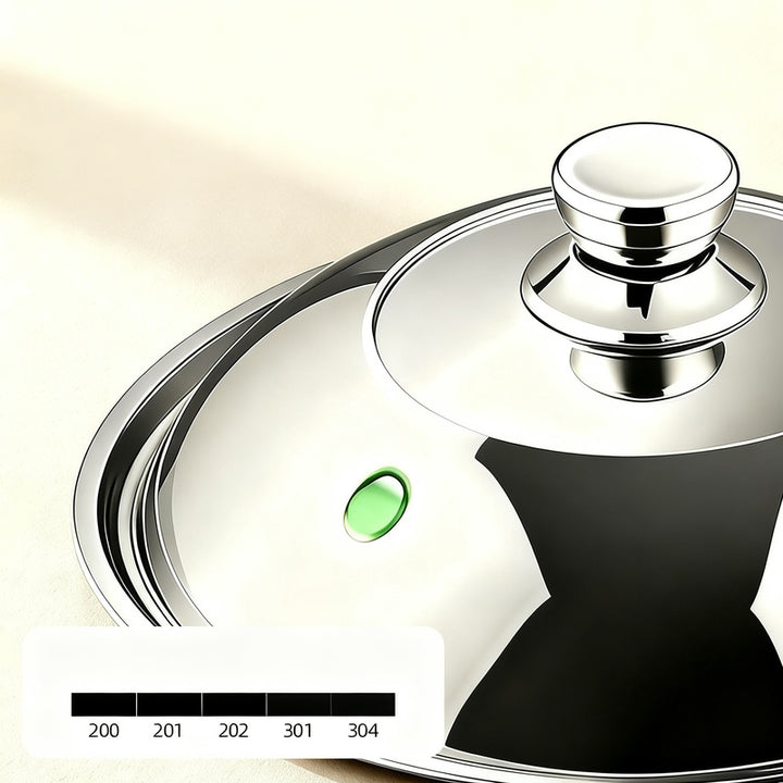 Pot lid made of 304 stainless steel, highly domed