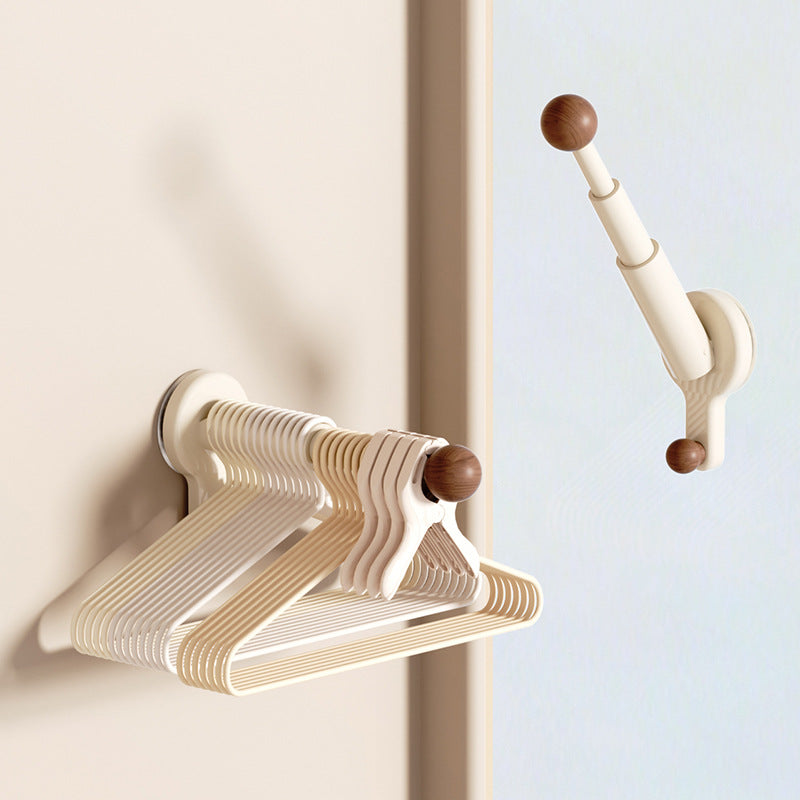 Wall-mounted laundry hanger, extendable, no drilling
