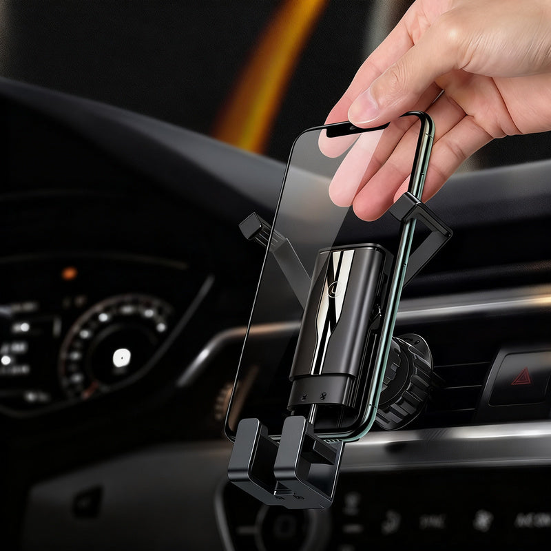 Car phone holder for the ventilation