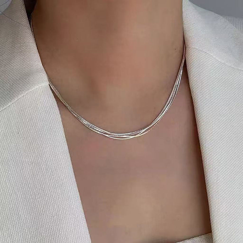 Pearl necklace with silver clasp, pearls 4–12 mm