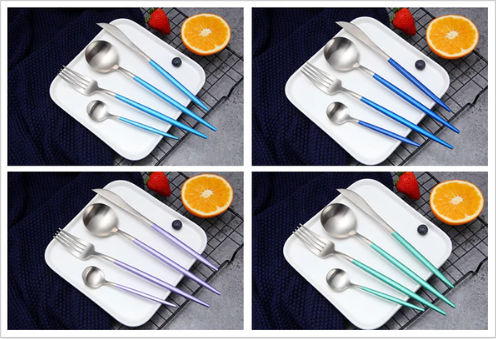 Luxury 24-Piece Gold-Silver Cutlery Set for Stylish Table Setting Noxord