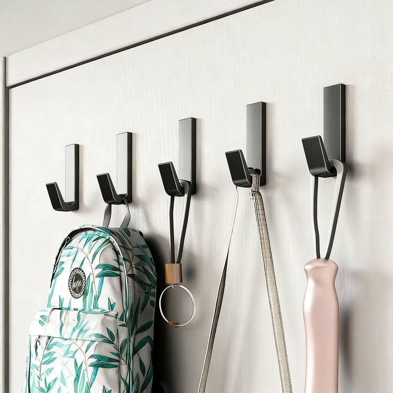 Aluminum wall hooks with adhesive surface