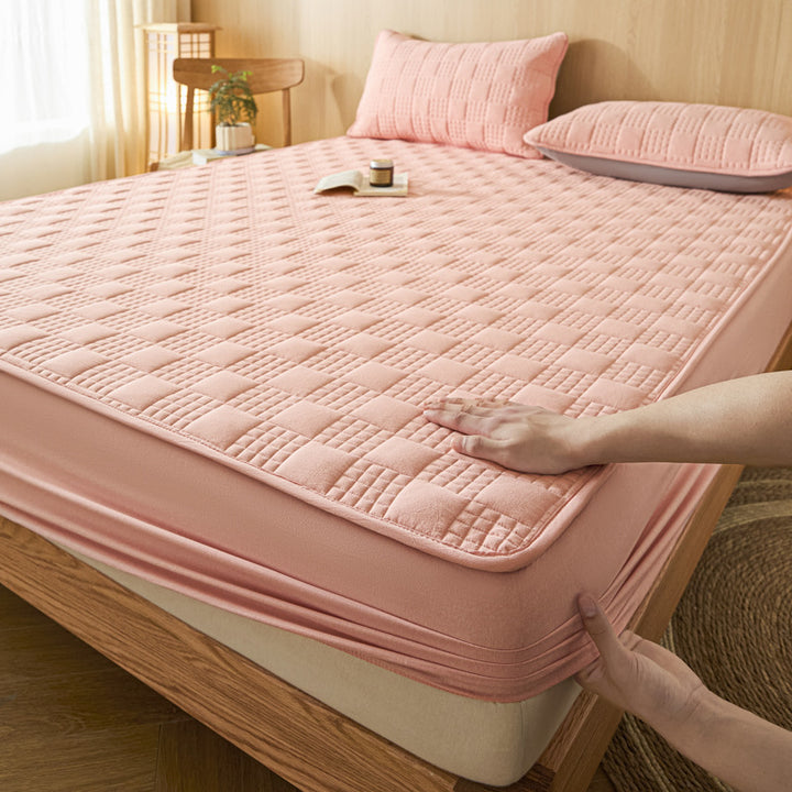 Waterproof cotton fitted sheet with padding