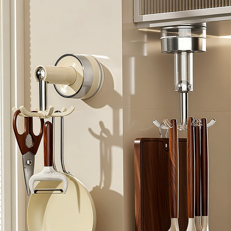 Suction cup wall hooks with six hooks, rotatable
