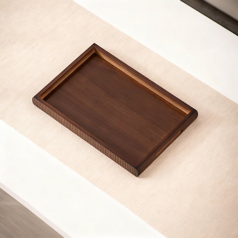 Bamboo serving tray, rectangular