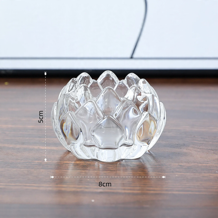 European style glass candle tray