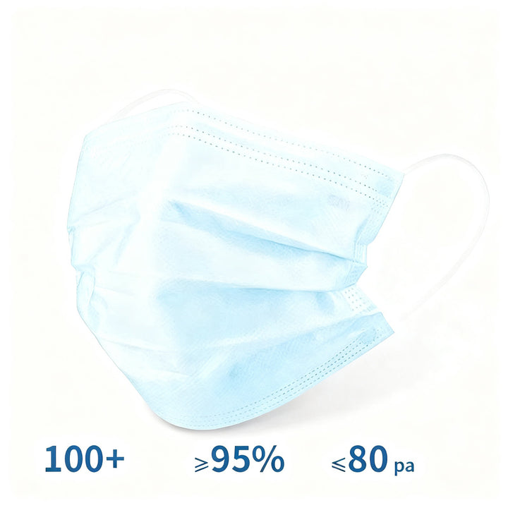 Disposable face mask, 3-ply, pack of 50