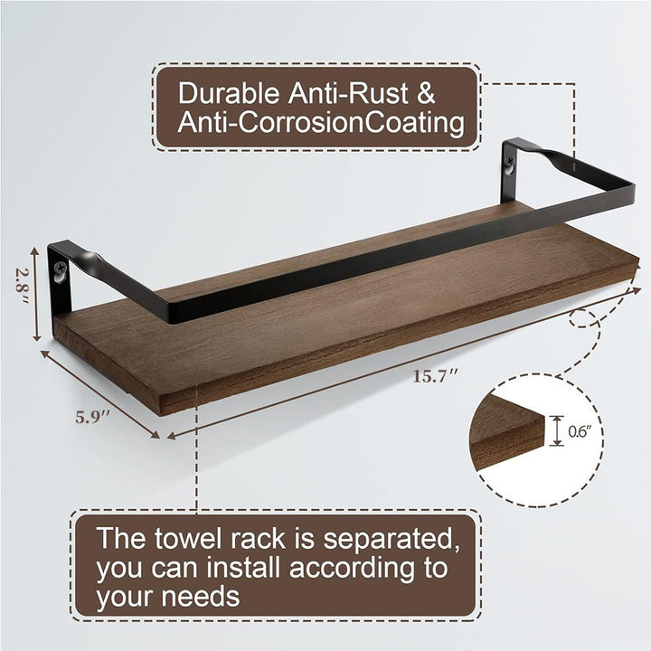 Wood wall shelf, modern design, multi-layered