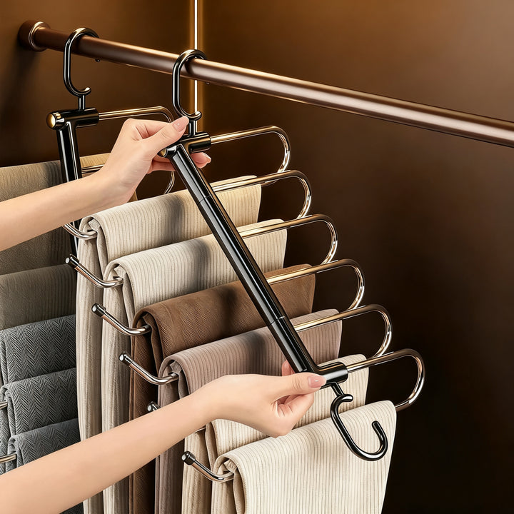Foldable stainless steel trouser hangers