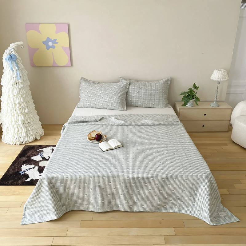 Cotton bedspread 3-piece, gauze fabric