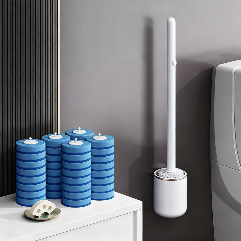 Toilet brush with interchangeable heads