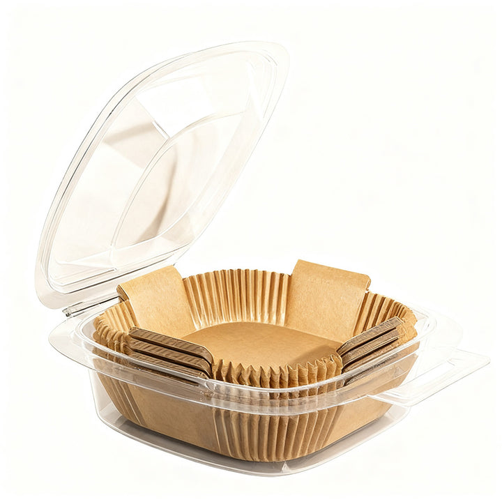 Baking paper and aluminum trays for hot air fryers