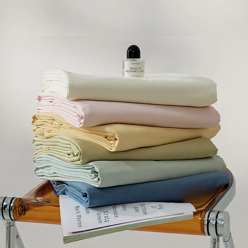 Cotton bed linen with a brushed surface