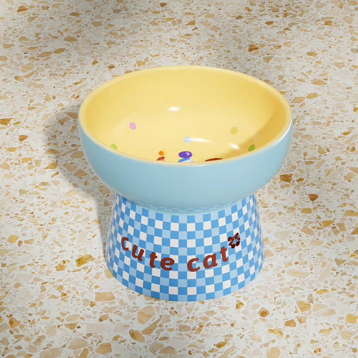 High-foot ceramic bowl for dogs and cats