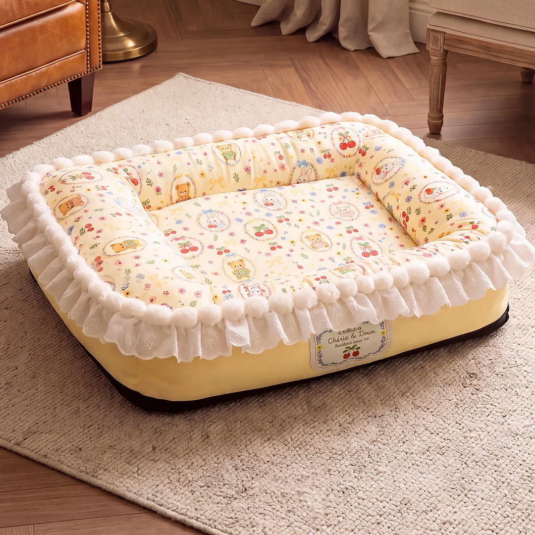 Pet lying mat, elliptical, washable, year-round