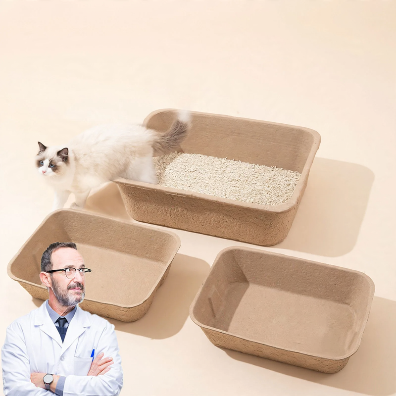 Disposable cat litter box made of cardboard