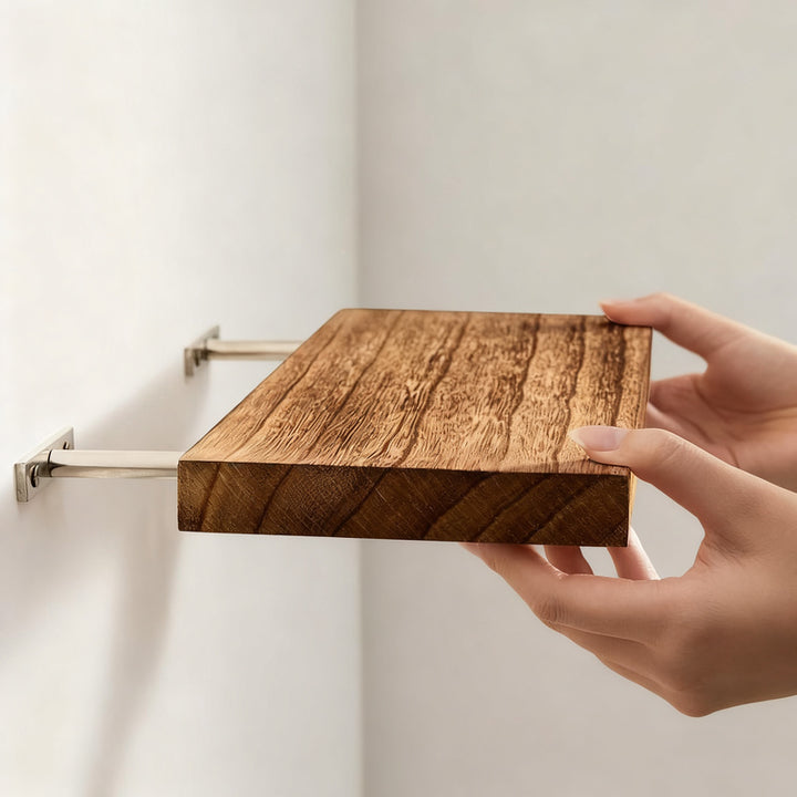 Wooden wall shelf, floating