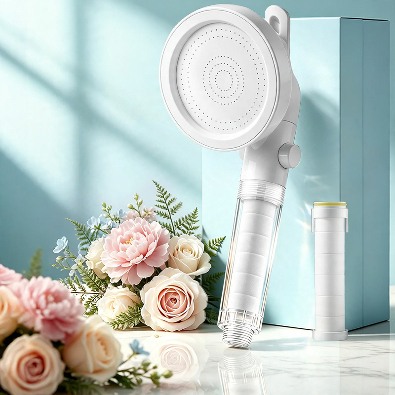 Shower head with pressure boost and swivel joint