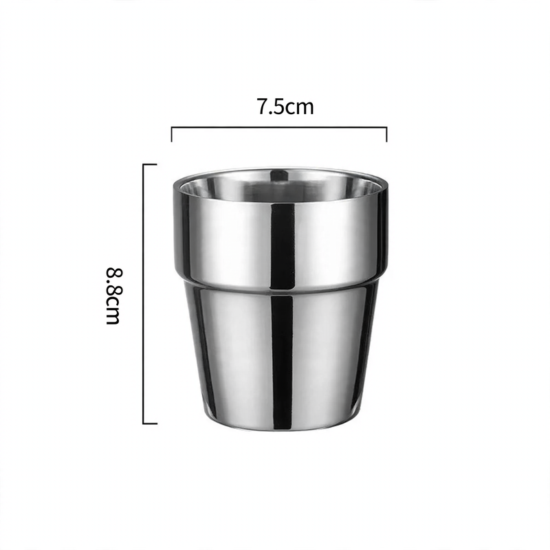 Double-walled stainless steel mug, 175–260 ml