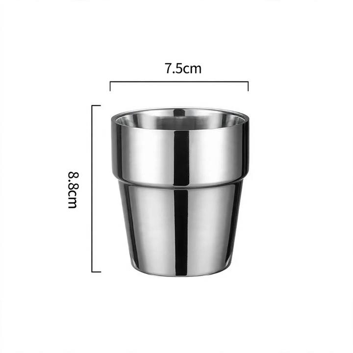 Double-walled stainless steel mug, 175–260 ml