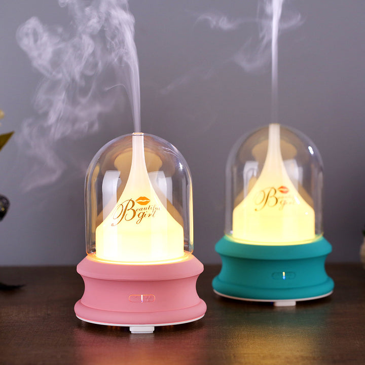 Ultrasonic aroma diffuser with LED light