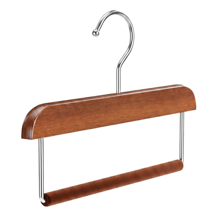 Wood trouser hanger with velvet surface