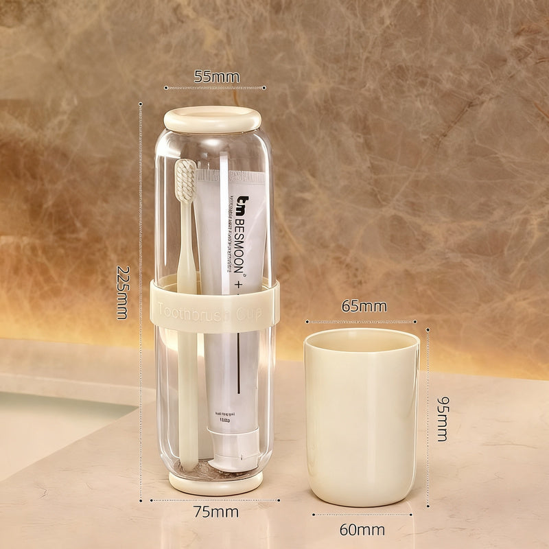 Portable dental care set with rinsing cup