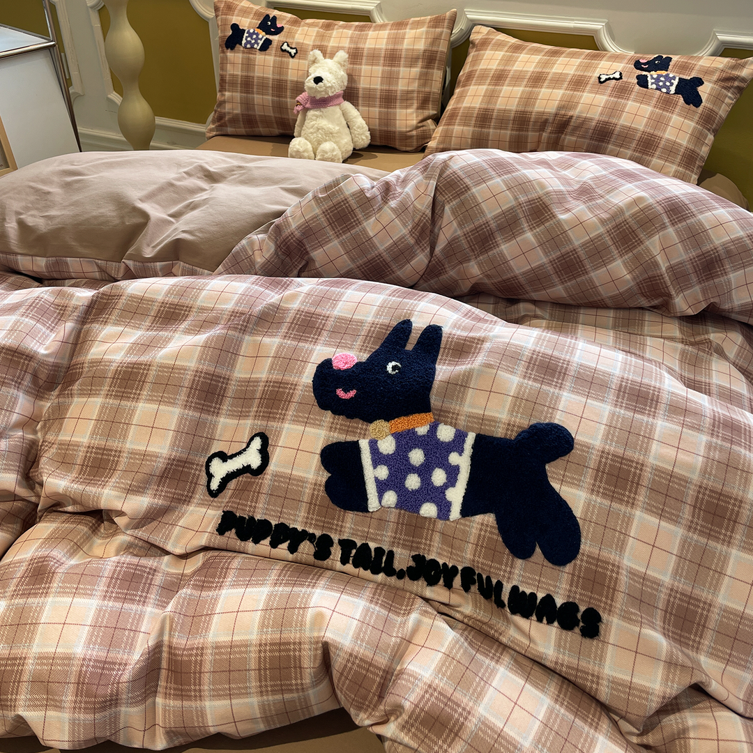 Cartoon bedding set made of cotton, 3-4 pieces