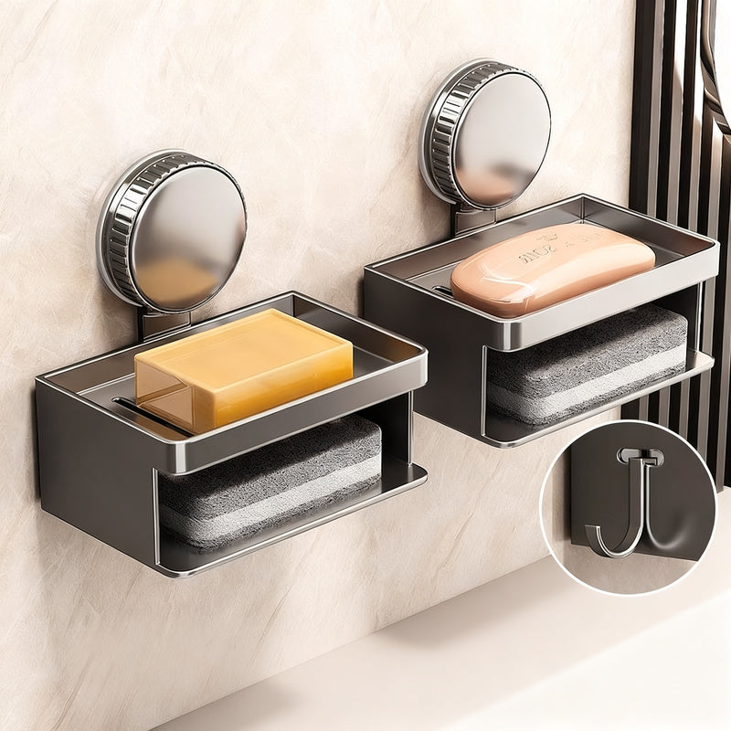 Soap dish with suction cup, wall mountable