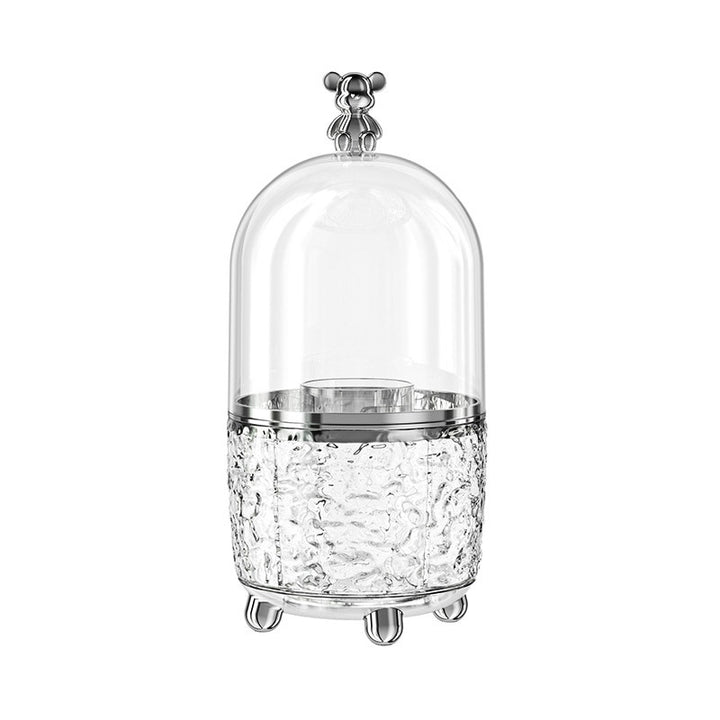 Rotatable cosmetic organizer with dust protection, 8 L