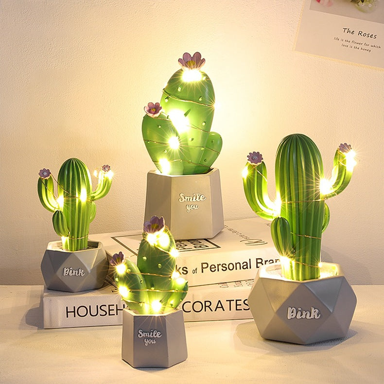 Cactus decor made of resin, Nordic