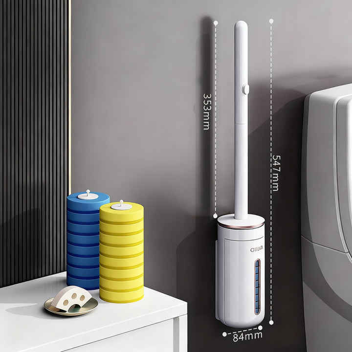 Toilet brush with interchangeable heads