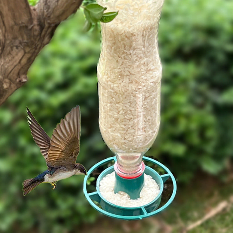 Plastic bird feeder station for bottle lift
