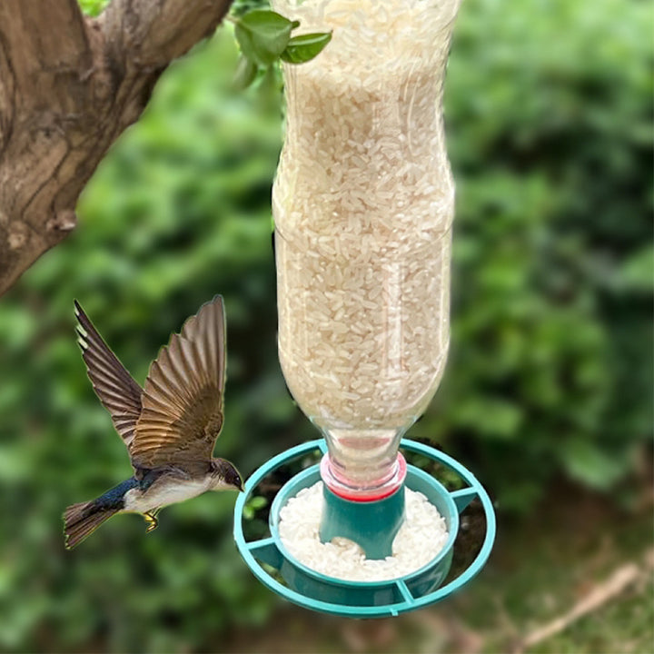 Plastic bird feeder station for bottle lift