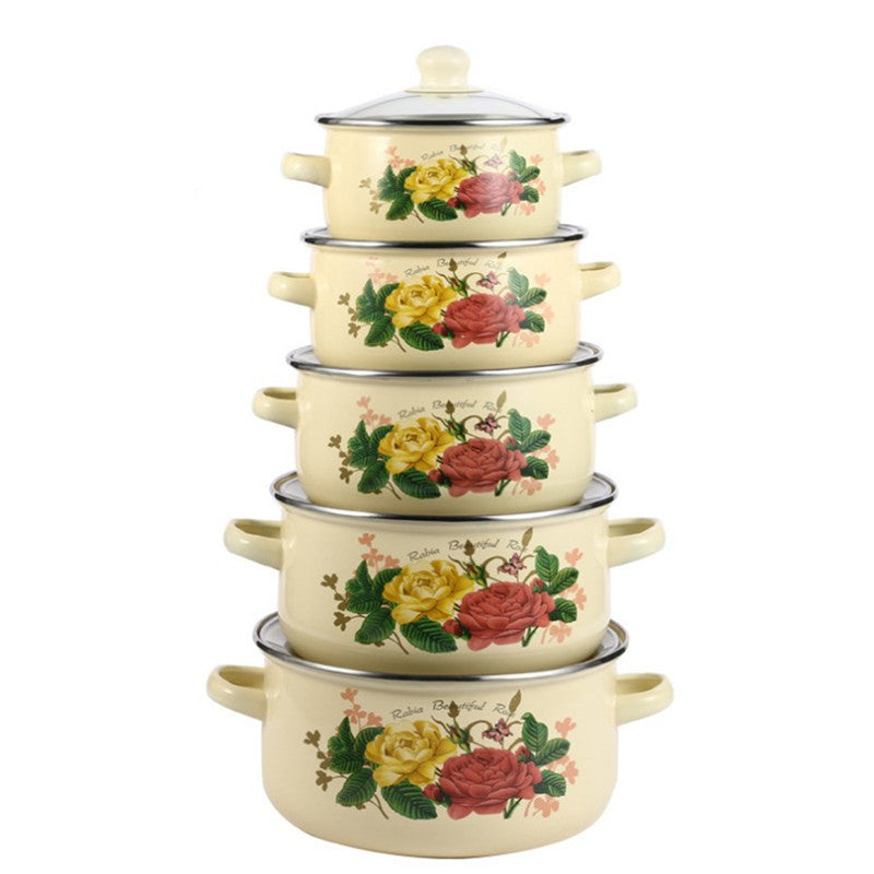 Enamelled pot with glass lid, 2.1–3 L