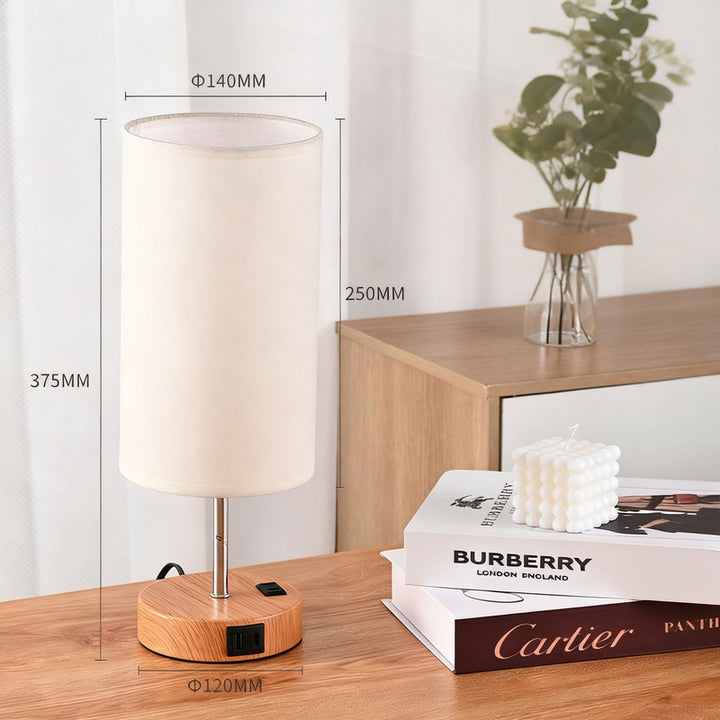 Table lamp USB, LED, dimmable, fabric