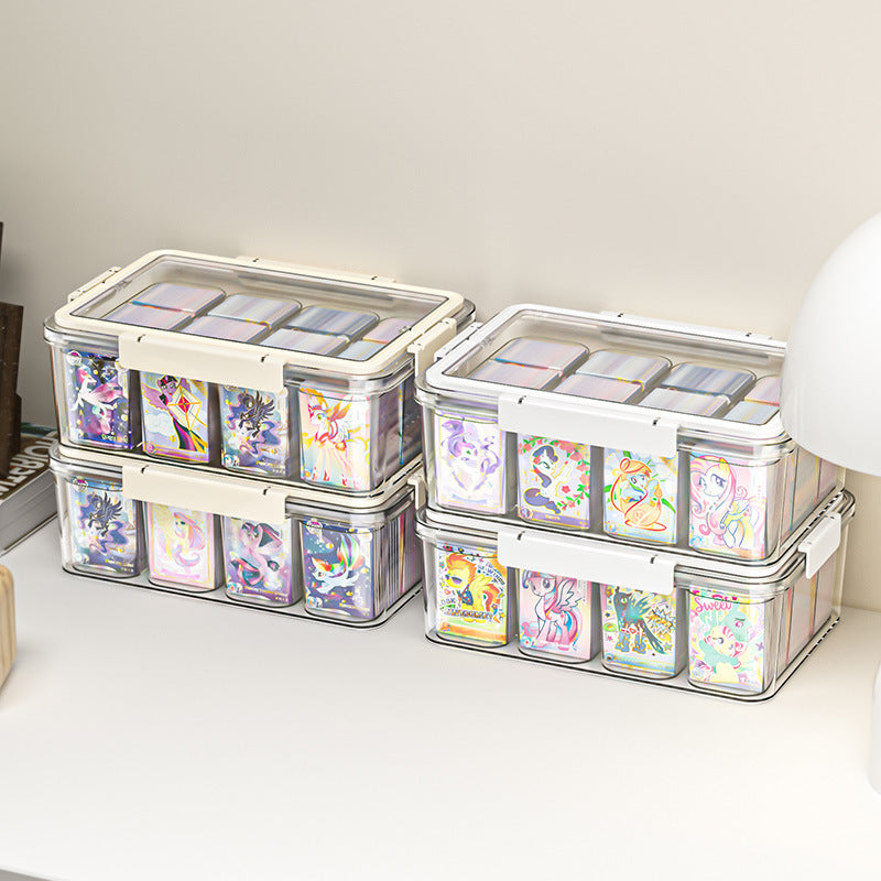 Card collection organizer, transparent, 5 compartments