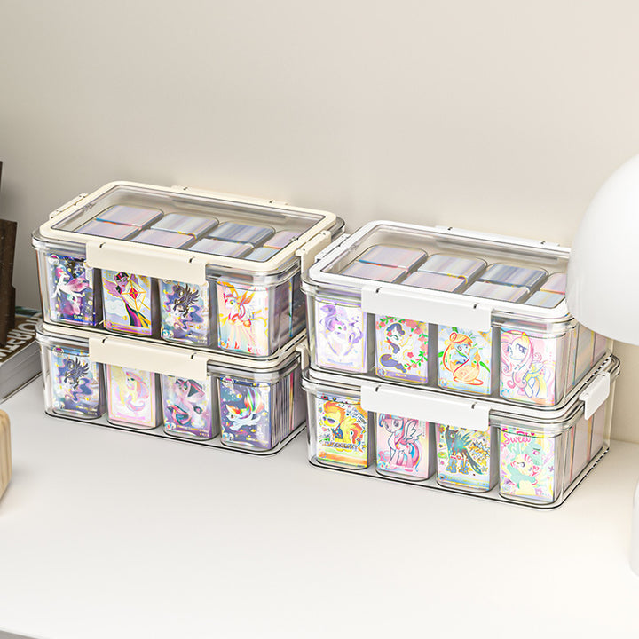 Card collection organizer, transparent, 5 compartments