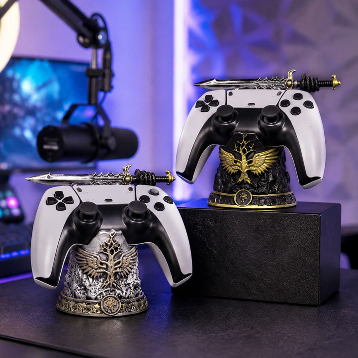 Game controller stand, hand-painted resin figure