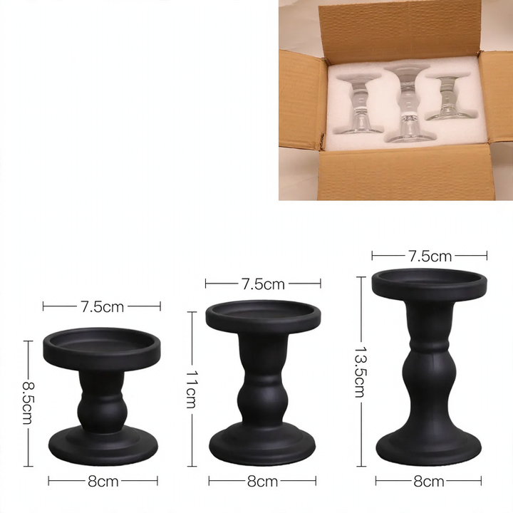Glass candle holder, column shape, various colors