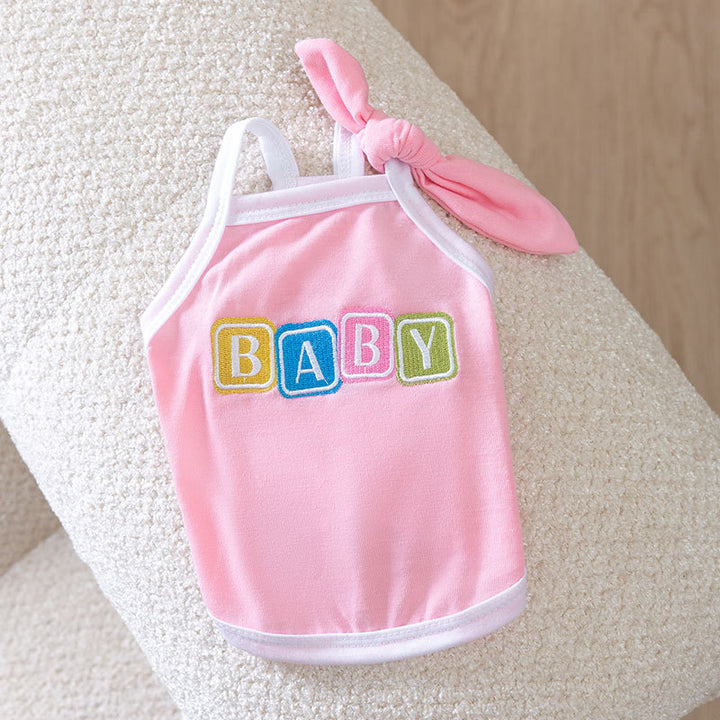 Dog harness dress with bow