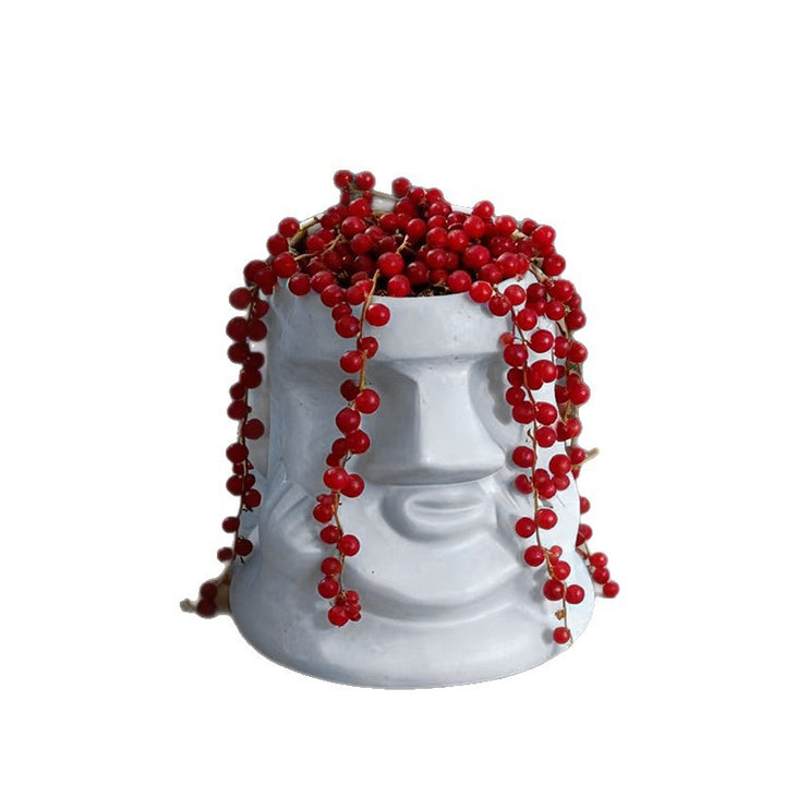 Moai flower pot for succulents