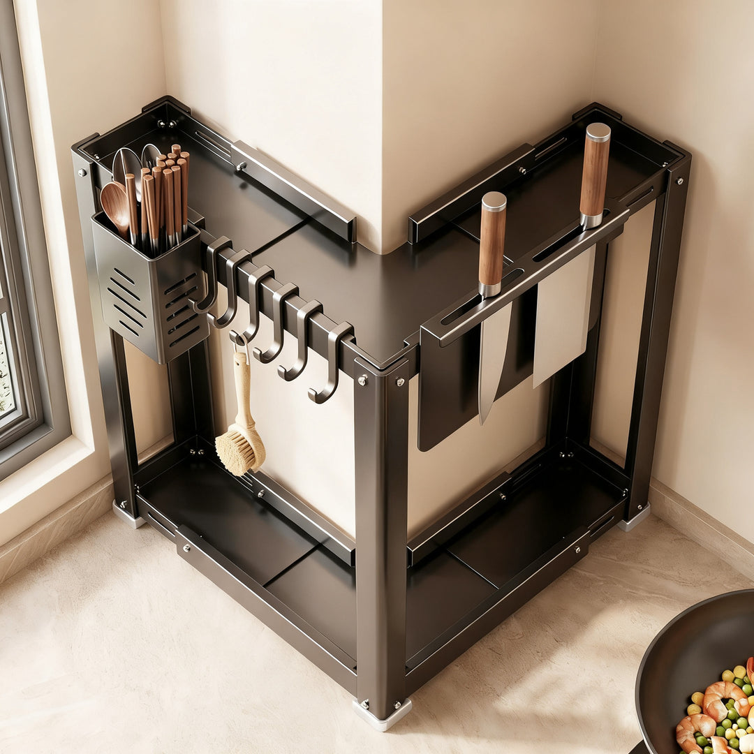Wall shelf for kitchen, carbon steel, 2–3 tiers