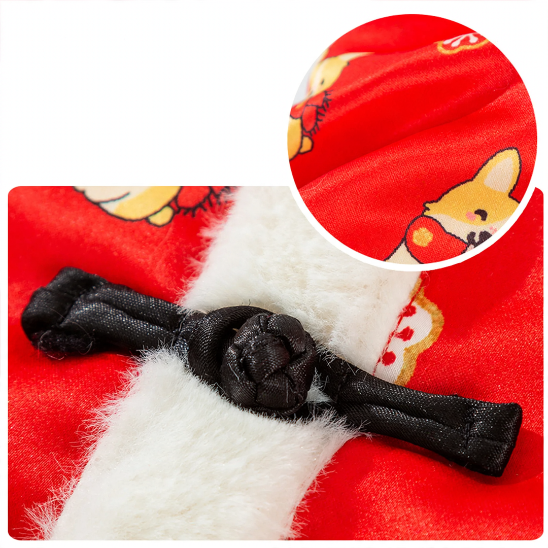 Chinese holiday vest for dogs, silk