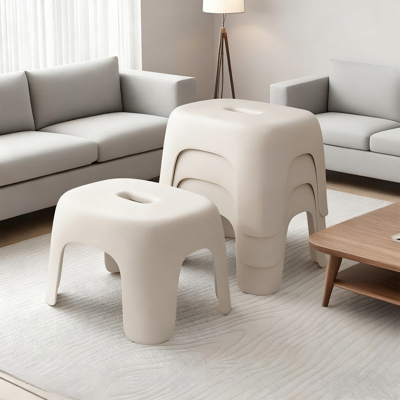 Plastic stool, square, sturdy