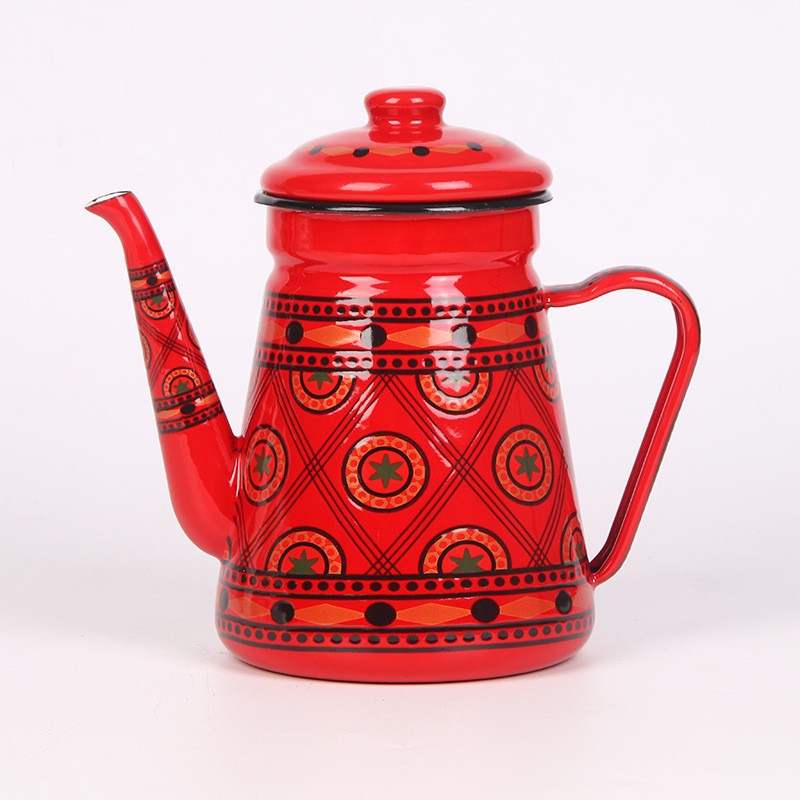 Enamel Coffee Pot with Gooseneck, 1.2–1.5 L