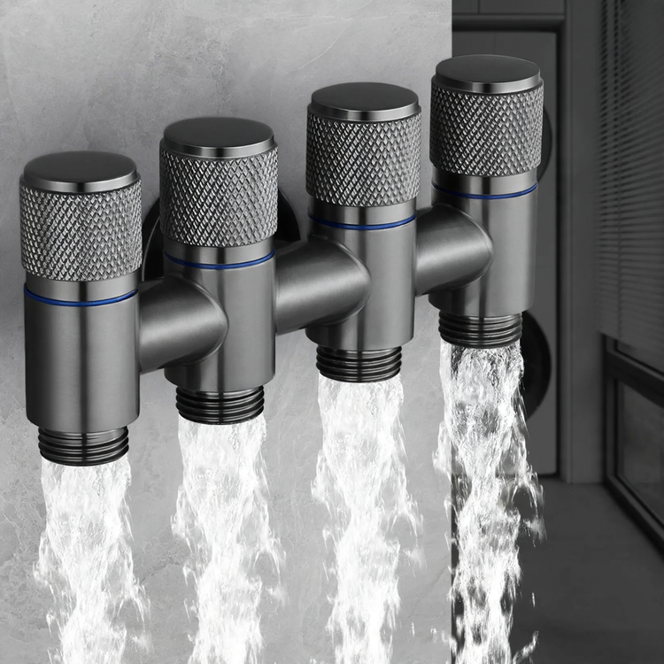 Two-way corner valve for washing machine, stainless steel