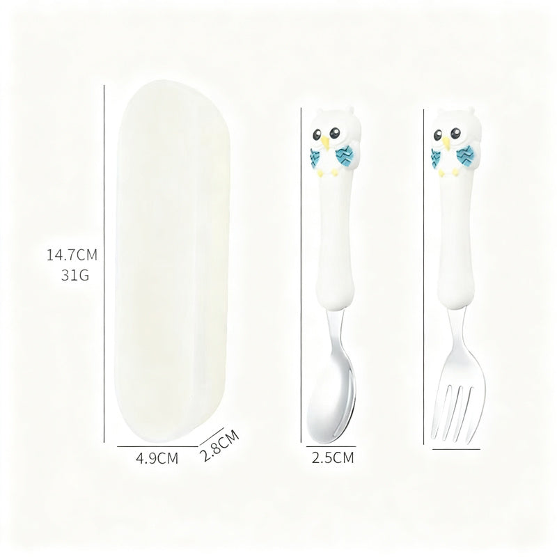 Children's tableware set made of stainless steel, portable