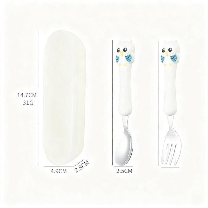 Children's tableware set made of stainless steel, portable