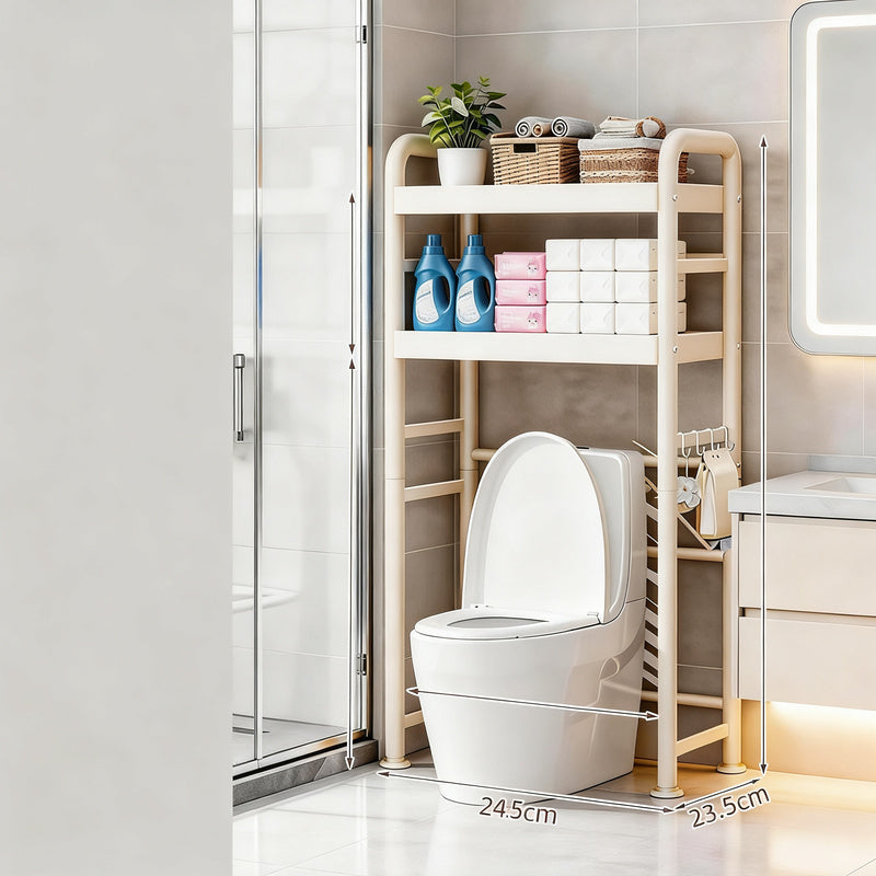 Toilet shelf, extendable, 1–3 levels, steel frame